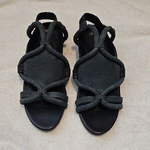 Phillip Lim Women's Gray Black Suede Leather Strappy Slingback Sandals Sz 38/7